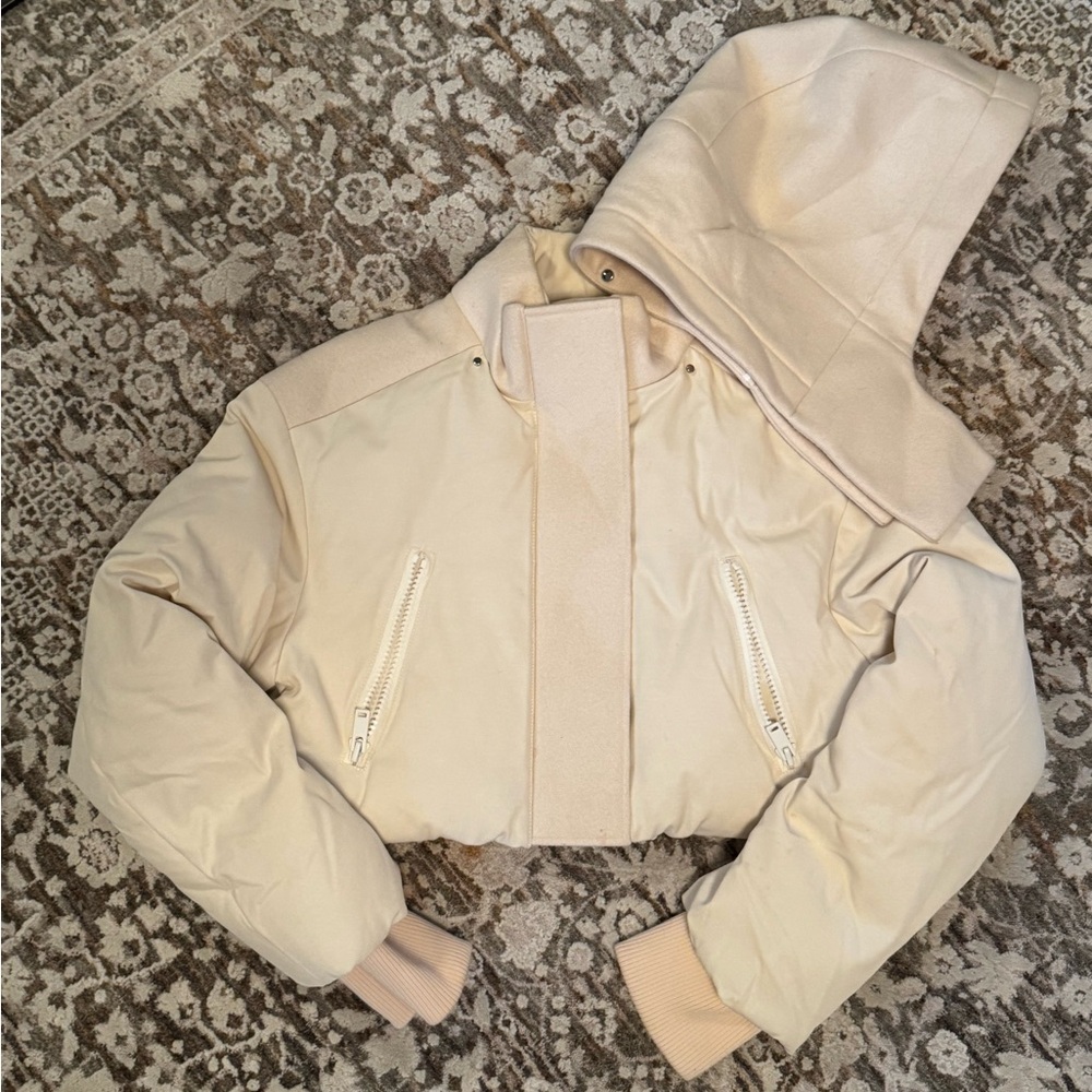 DKNY Cream Bomber Jacket - Picture 3 of 6